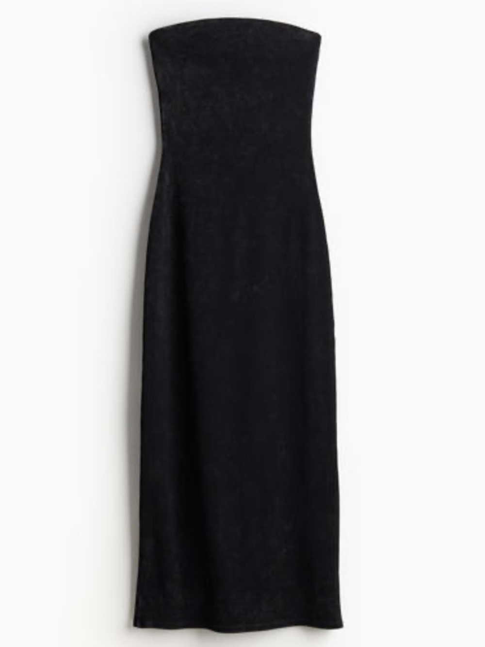 H&M Ribbed Bandeau Dress. Charcoal. XS